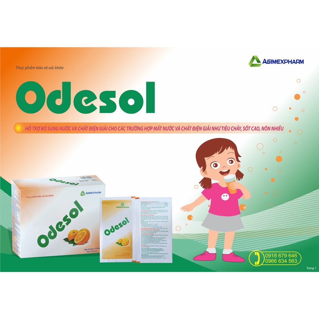 Cốm bổ sung điện giải Odesol - Hộp 30 gói