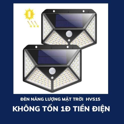 Đèn cảm biến năng lượng mặt trời 100 Led siêu sáng chống nước HVS15