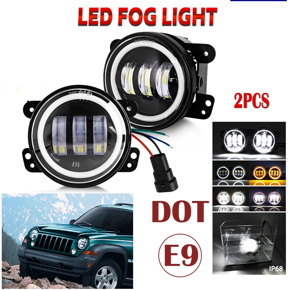 Set 2 đèn led sương mù 4 inch 60w 12v 24v cho xe ô tô