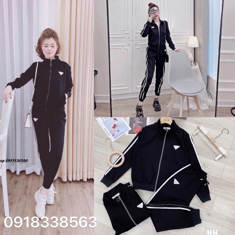 Bộ thể thao nữ thu đông có logo chất umi xịn không bai không xù( ảnh thật)