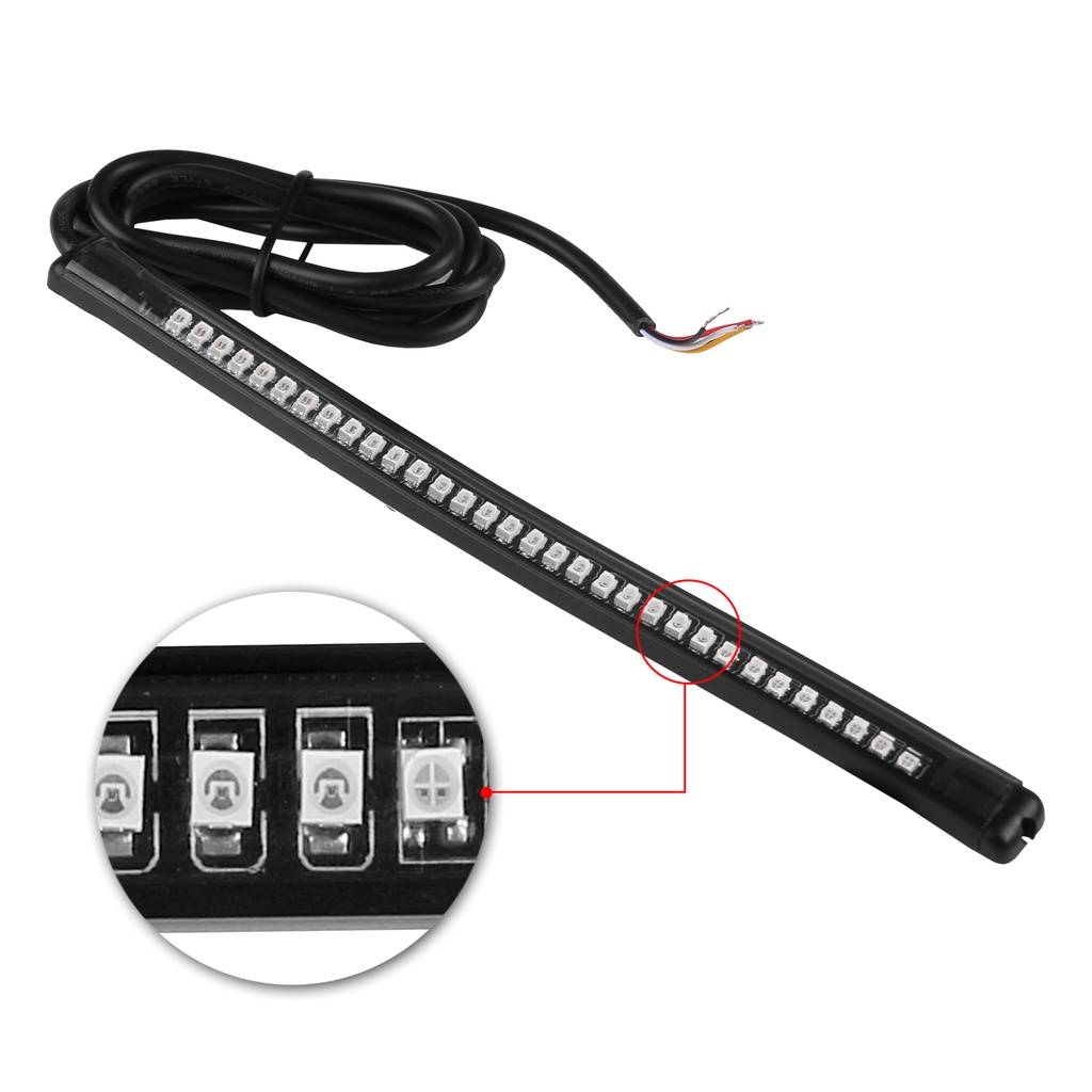 Dải Đèn 48 LED Gắn Đuôi Xe Mô Tô Báo Tín Hiệu Hãm Phanh