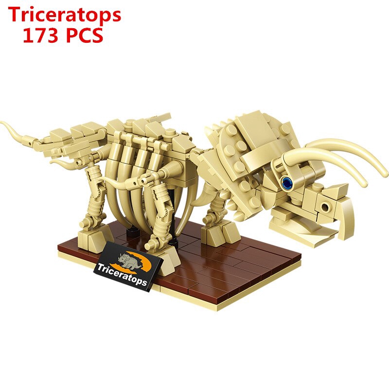 Jurassic Park Dinosaur Museum Tyrannosaurus Rex Fossil Skeleton Model Childrens Assembled Building Block Kids Toys