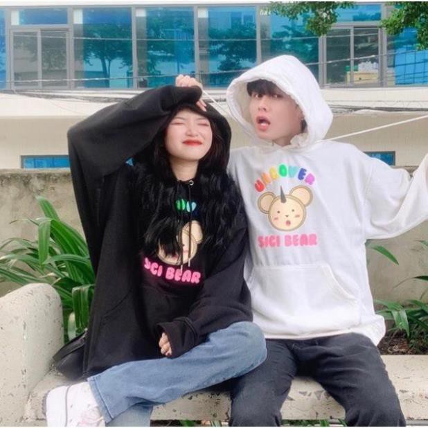 SALE- Áo Hoodie Không Xù lông Dành Cho Nam Cho Nữ Có Mũ Chất Nỉ Form rộng Unisex Sici Bear XUKA SHOP - mẫu HOT nhất