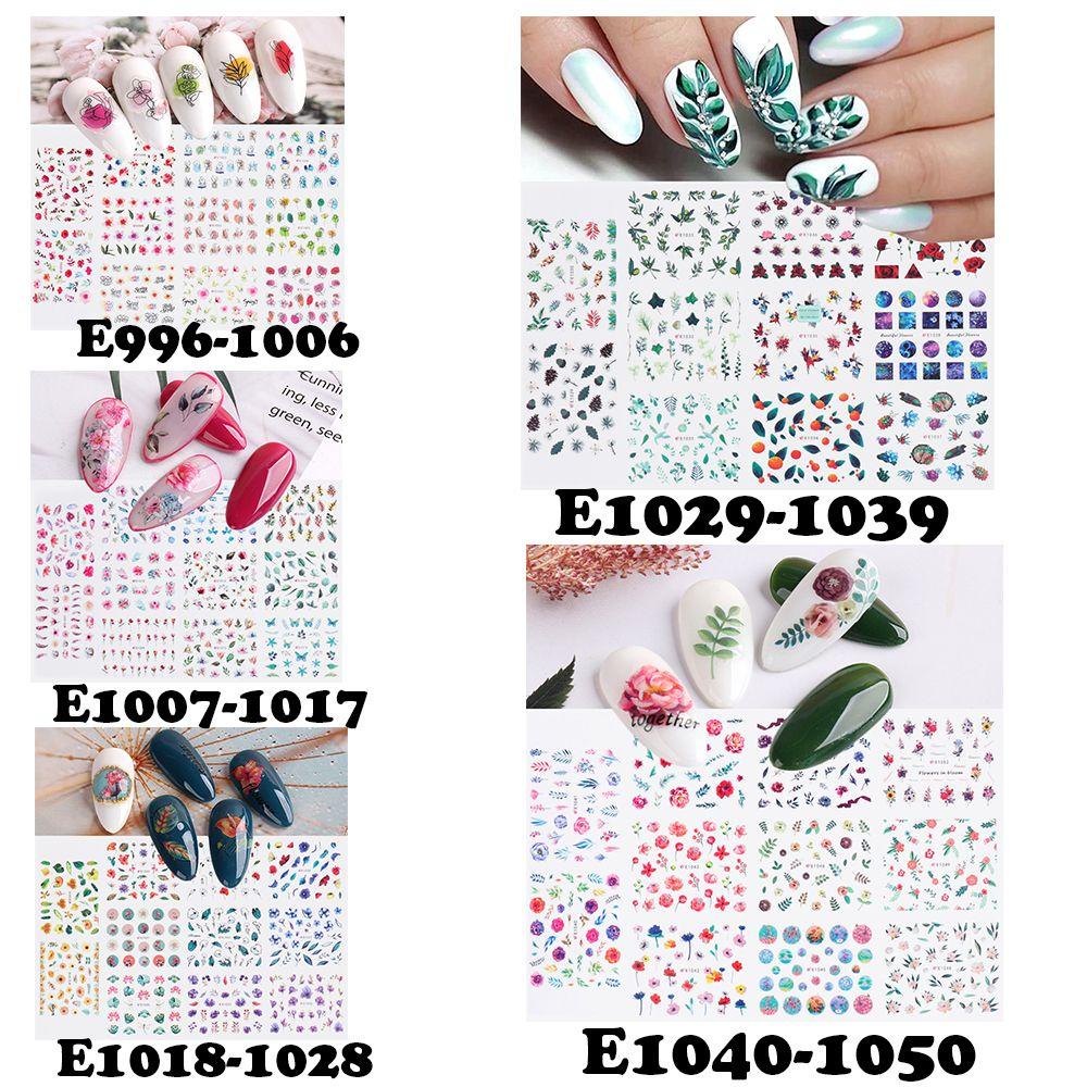 Miếng Dán Trang Trí Móng Tay In Hoa Lá Xinh Xắn