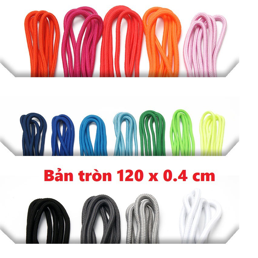 Dây giày thể thao bản dẹt, bản tròn dài 120cm (2 sợi dây), HÌNH THẬT