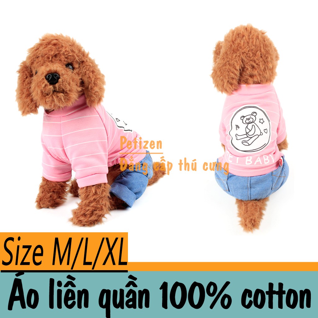 Áo liền quần cho Chó 100% cotton