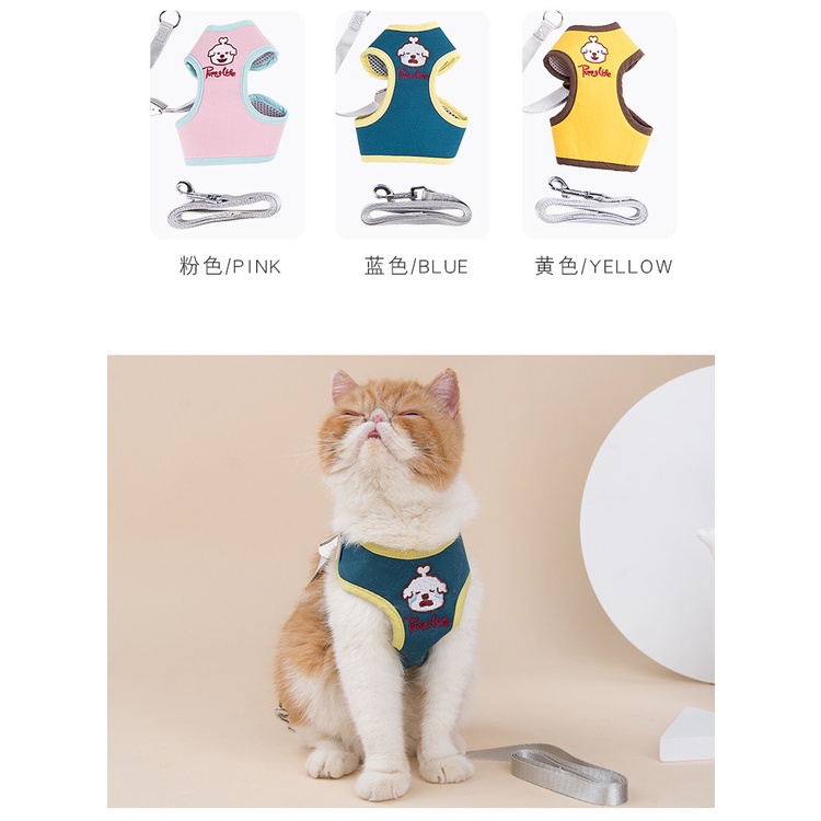dây dắt yếm body thêu Puppy Life cho chó mèo