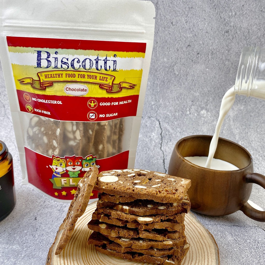 BISCOTTI Nguyên Cám 3 VỊ by FLA- Bánh Ngũ Cốc Nướng Ăn Kiêng Không Đường