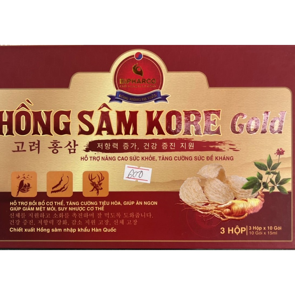 Hồng Sâm Hàn Quốc Kore Gold Hỗ Trợ Nâng Cao Sức Khỏe Tăng Cường Sức Đề Kháng, Tăng Cường Tiêu Hóa