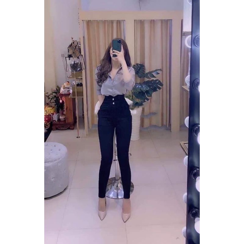 Sét áo lụa + quần cạp cao