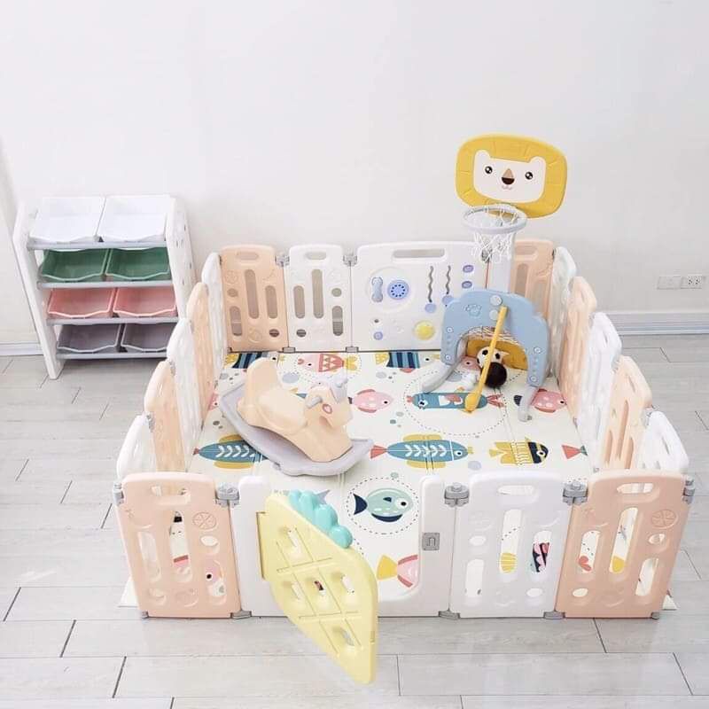 Quây cũi nhựa gấp gọn CAO CẤP cao 65cm cho bé