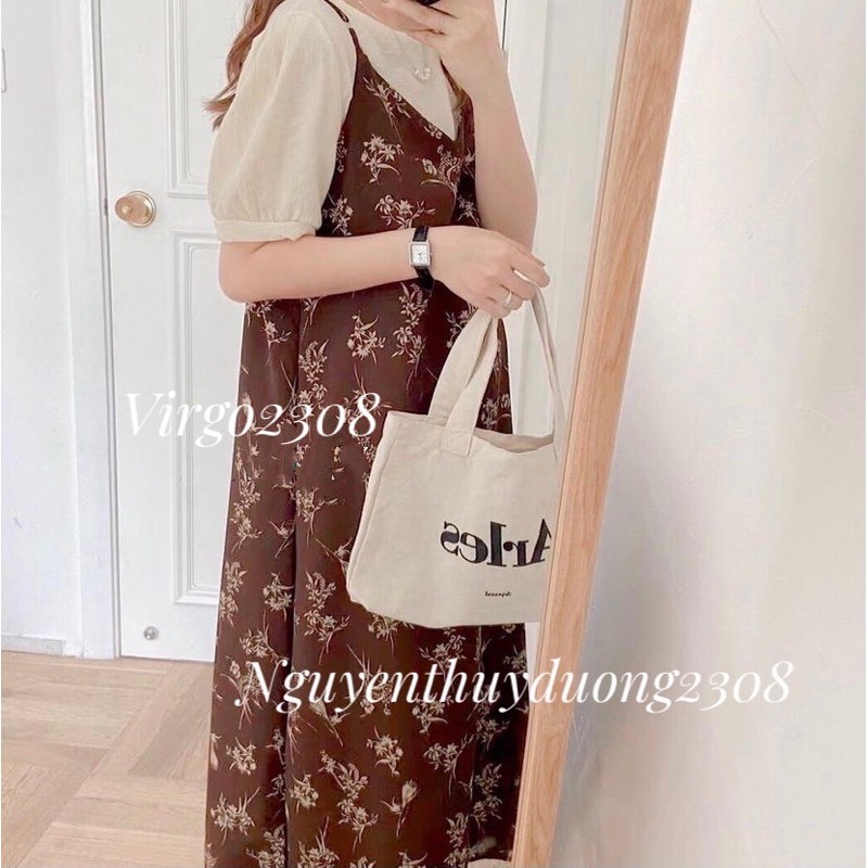 [Ảnh thật/Sẵn]Váy hoa voan lụa 2 dây Hàn quốc siêu xinh/Đầm hoa 2 dây ulzzang | BigBuy360 - bigbuy360.vn