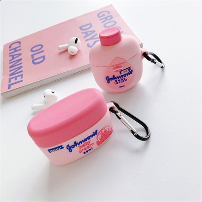 AirPods Case hình chai lotion Johnson Baby màu hồng