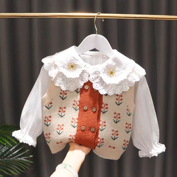 Áo cardigan Cổ Búp Bê Bằng Vải cotton Thời Trang Mùa Xuân Dành Cho Bé Gái 1-3 Tuổi 1-3 Tuổi