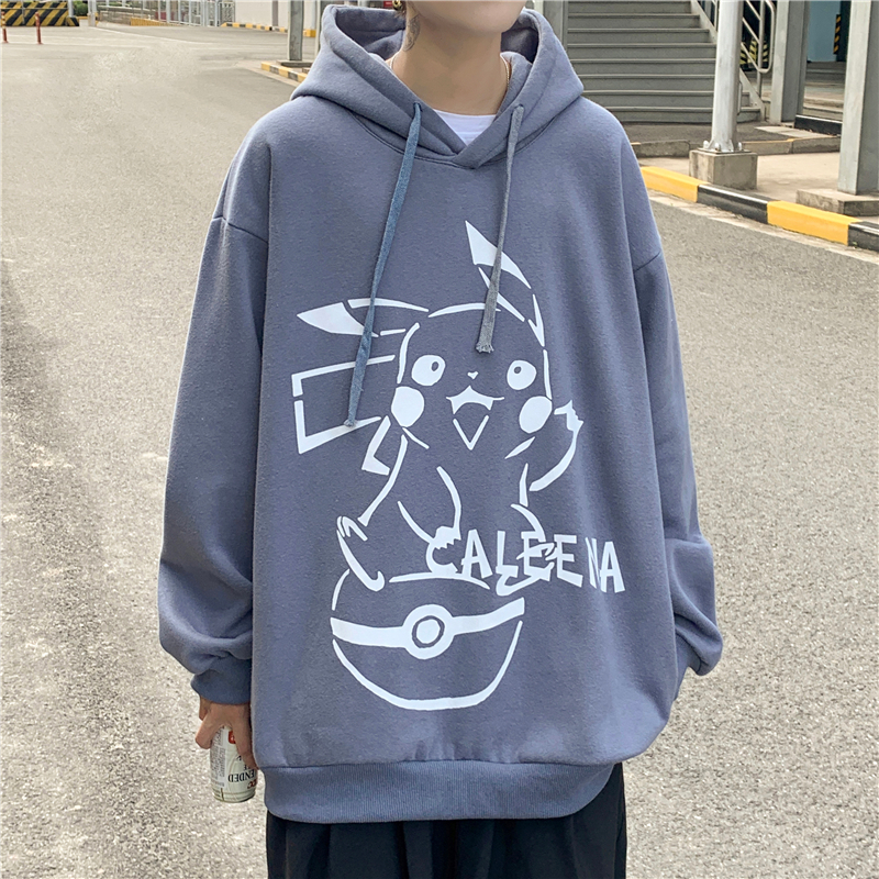 Áo Hoodie Dáng Rộng In Hình Pikachu Thời Trang Cho Nam / Nữ