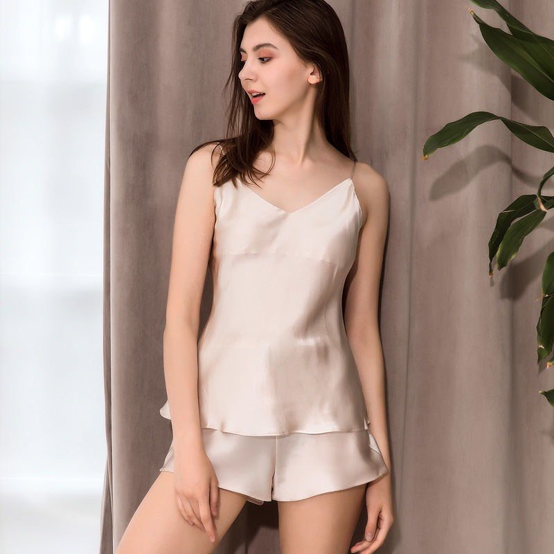 Bộ Đồ Ngủ Mặc Nhà Lụa AMANTA Hai Dây AMTS03