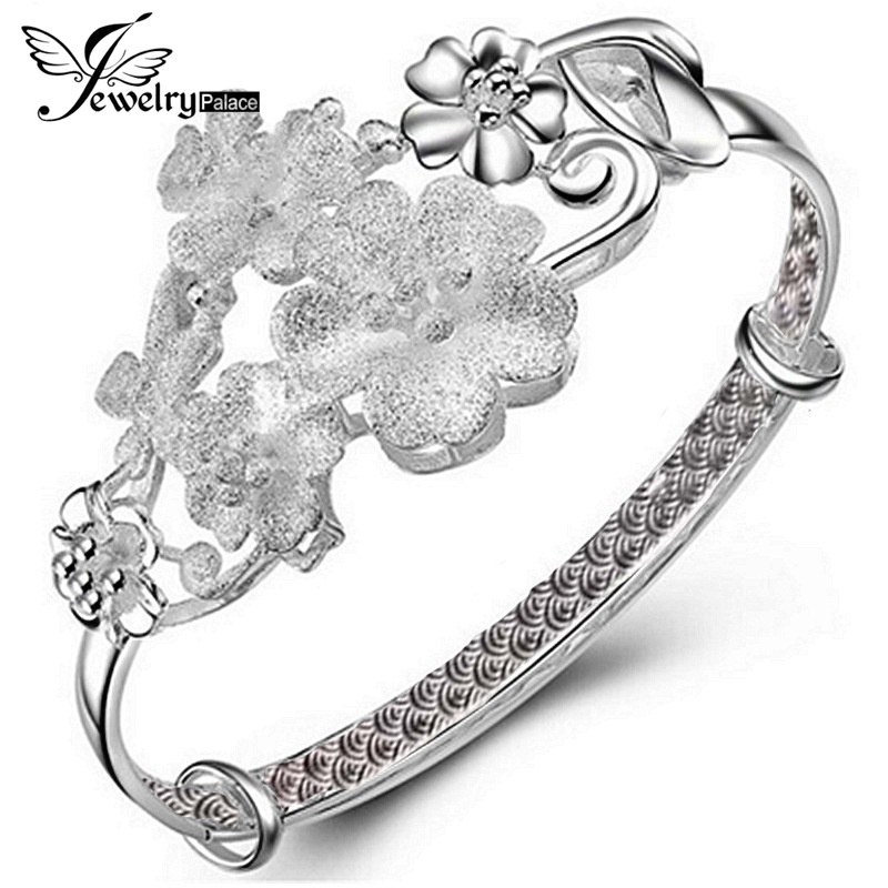 Vòng Tay Mạ Bạc 925 Mặt Hoa Phong Cách Dân Tộc