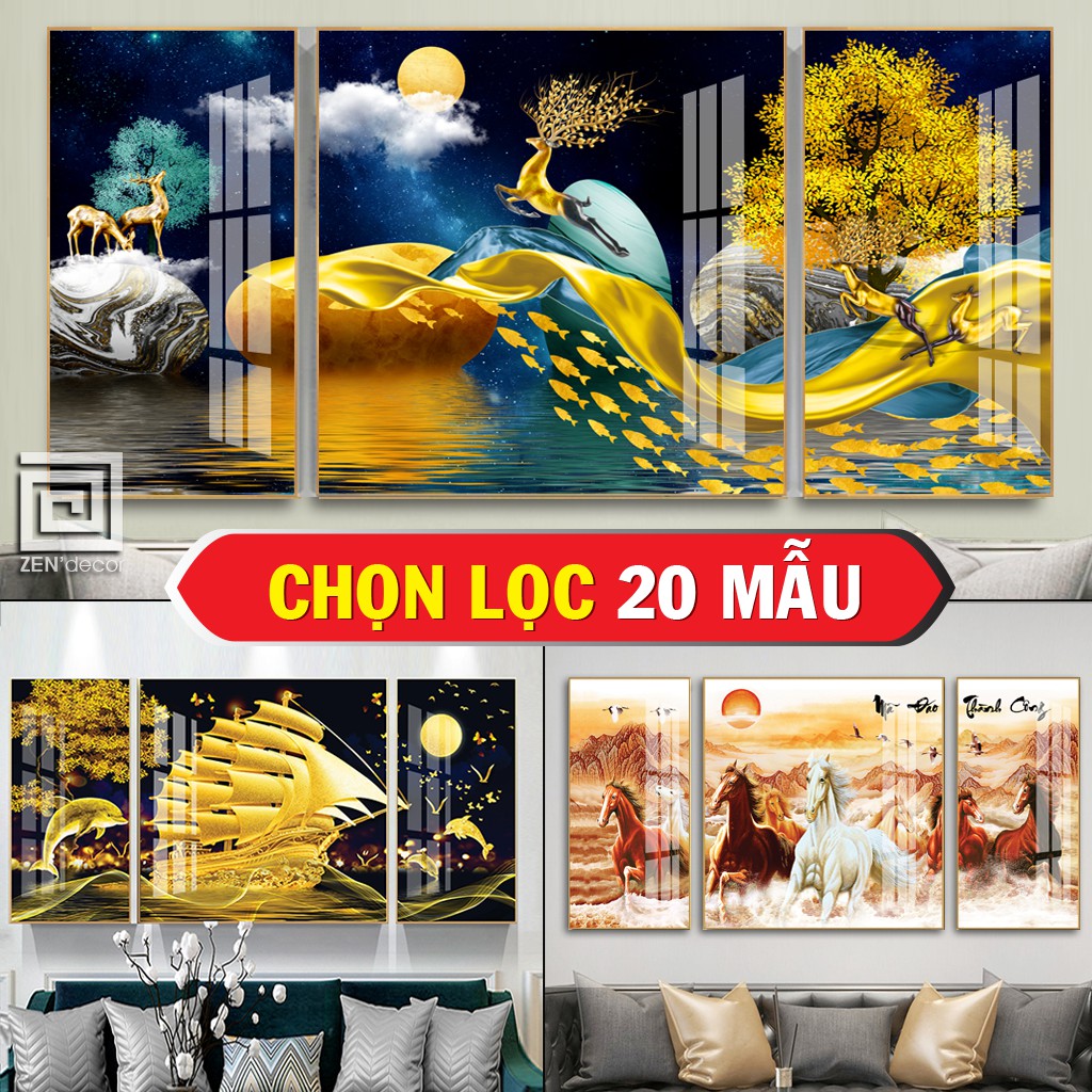 Tranh CỠ ĐẠI tráng gương siêu ấn tượng treo phòng khách