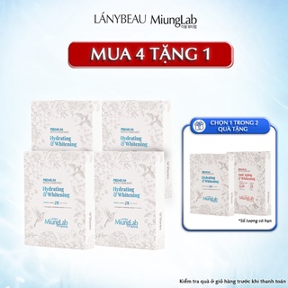 Combo 4 Hộp mặt nạ cấp ẩm và dưỡng trắng da LÁNYBEAU MiungLab Premium Hydrating & Whitening Biocell Mask Sheet