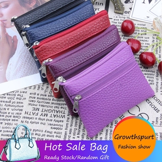 👝Ví Da Đa Năng Phối Khóa Kéo Xinh Xắn Dành Cho Nữ
