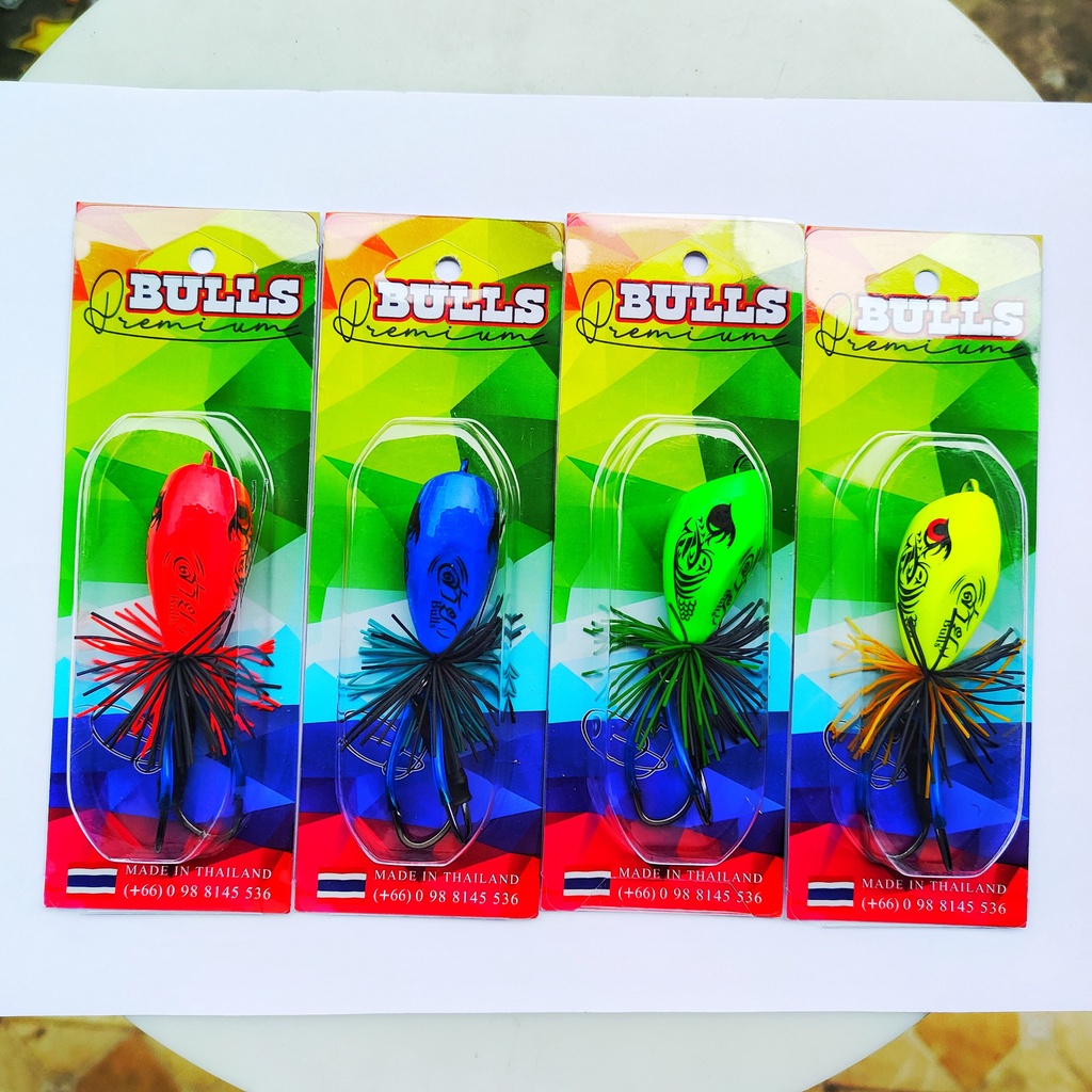 Mồi câu cá, Mồi nhái nhảy Bull Thái Lan , nhái gỗ lắc Bull V2 chuyên câu lure cá lóc đồng, cá lóc bông.