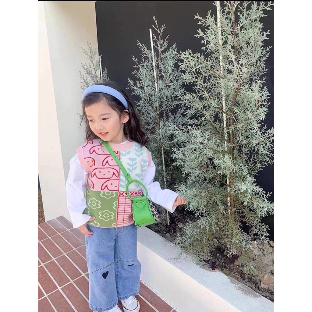 Áo len gile bé gái từ 8-25kg