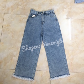 [Rẻ vô địch] Quần bò jean ống rộng hàng loại 1 Trơn và Rách (Có video)