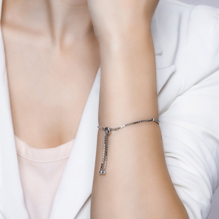 Vòng tay bạc Sokolov chính hãng dính 142 viên đá CZ 94050313-17.5