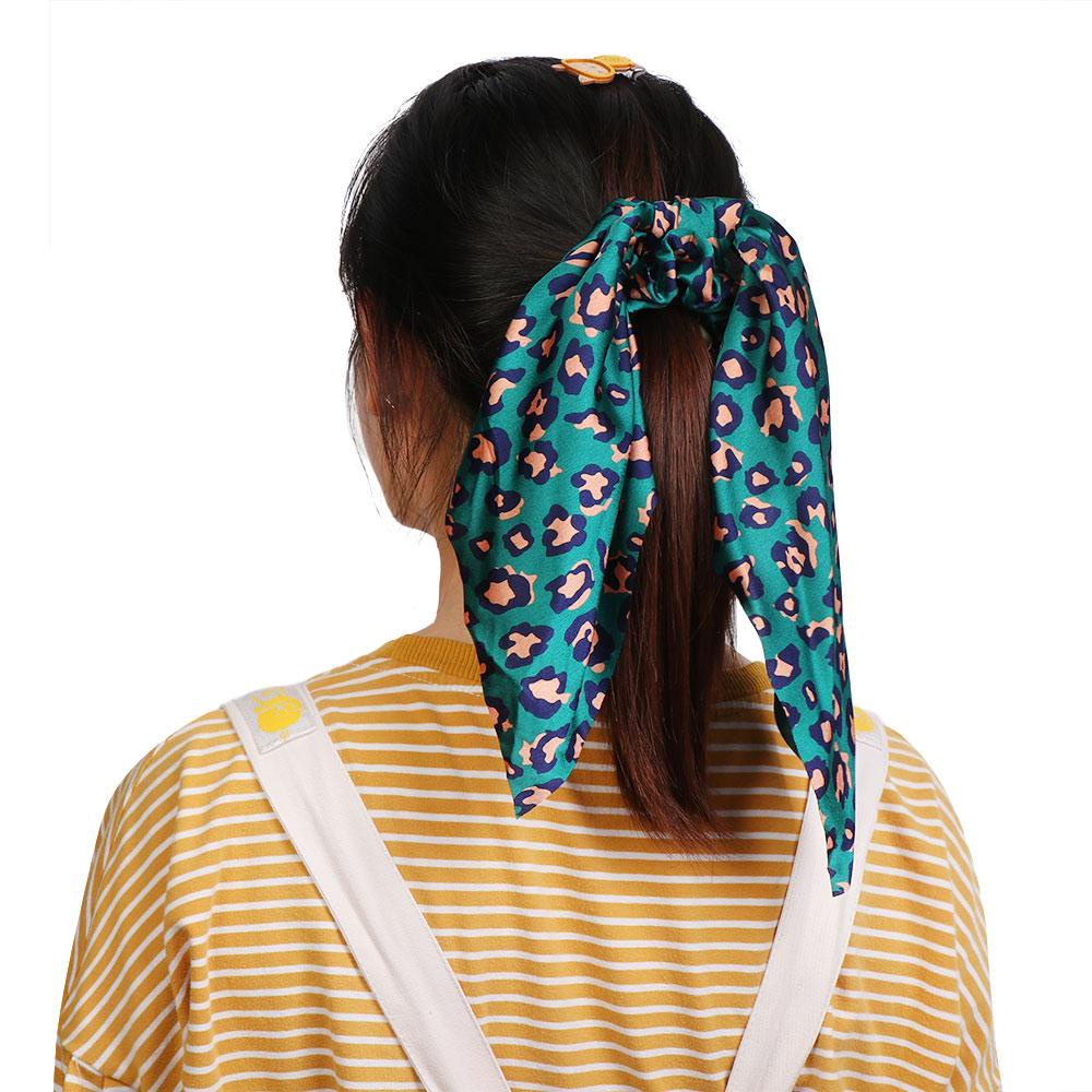 YOLA Dây Buộc Tóc Vải Satin Co Giãn In Họa Tiết Hoa Phong Cách Boho