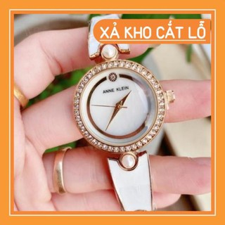 [Free Ship]  Đồng hồ ANNE KLEIN nữ mặt tròn viền đá sang chảnh -Jun31watch