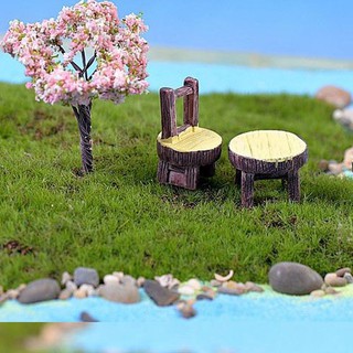 Bộ bàn ghế giả gỗ - Trang trí khu vườn tiểu cảnh nhỏ