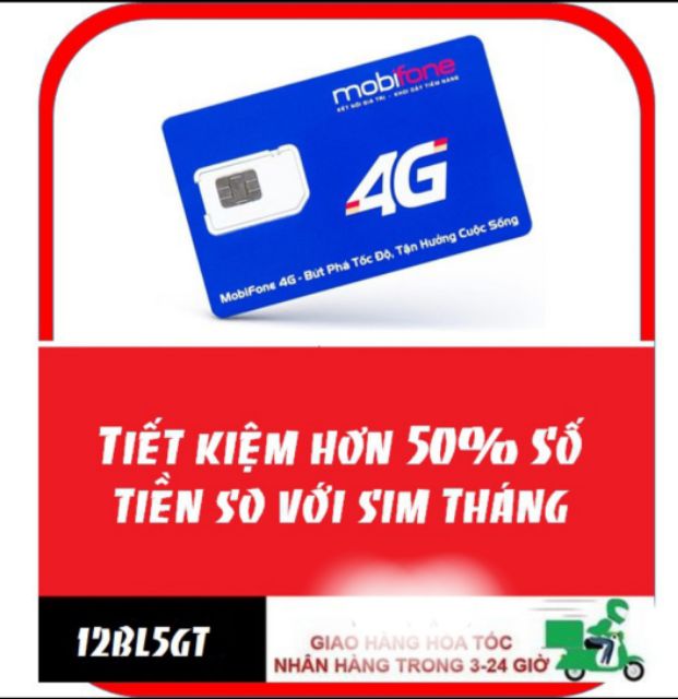 SIÊU HÓT FREE 1 NĂM KO PHẢI NẠP TIỀN SIM 4G MOBIFONE  MAX BĂNG THÔNG  1 TỶ GB DATA  KO GIỚI HẠN BL5GT/DIP50