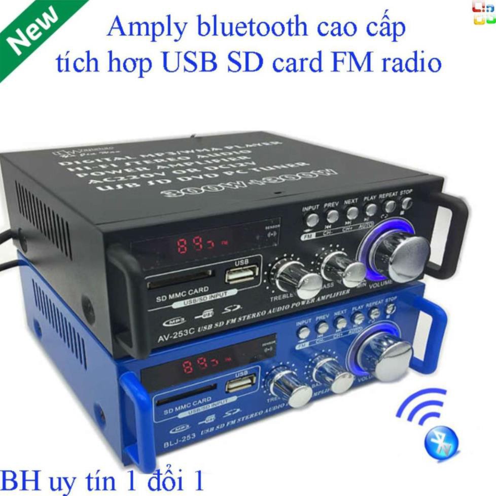 [ Xả kho tết] Ampli Bluetooth Tely Blj253, Amply Karaoke mini, Tăng âm giá rẻ bảo hành 12 tháng