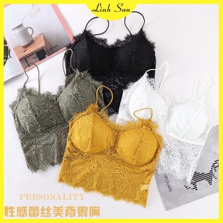 Áo bra đệm mút bàn tay ren hoa lá dáng lửng sexy 9936 t