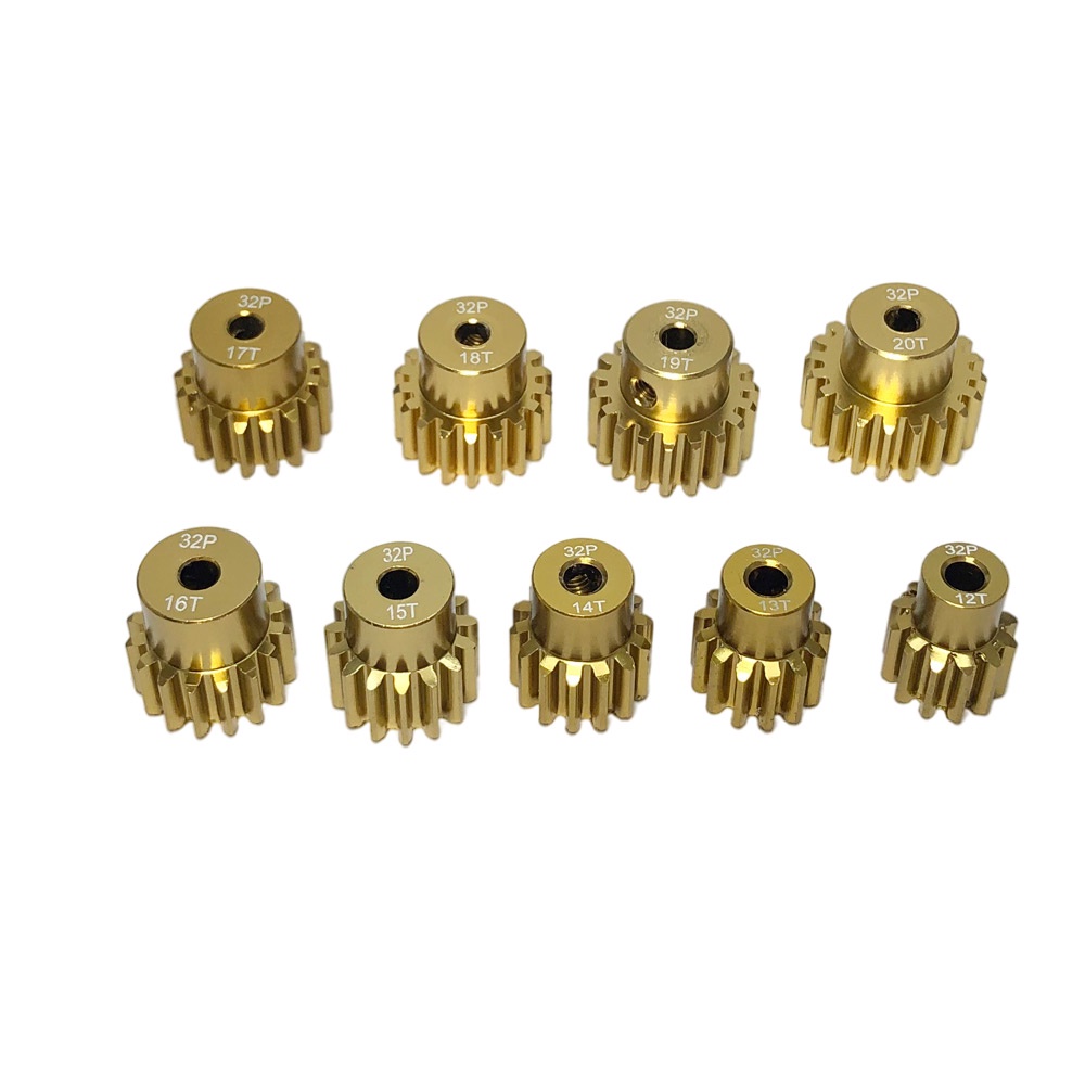 Bánh Răng Hộp Số Bằng Hợp Kim Nhôm 32P M0.8 3.175mm 12T 13T 14T 15T 16T 17T 18T 19T 20T Cho Mô Hình Xe 1/10