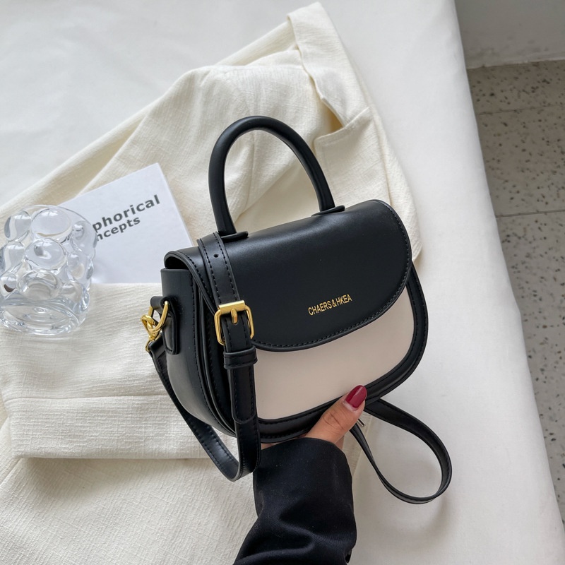 Túi Đeo Chéo Nhỏ Xinh Màu Sắc Tương Phản Phong Cách retro 2022 Cho Nữ