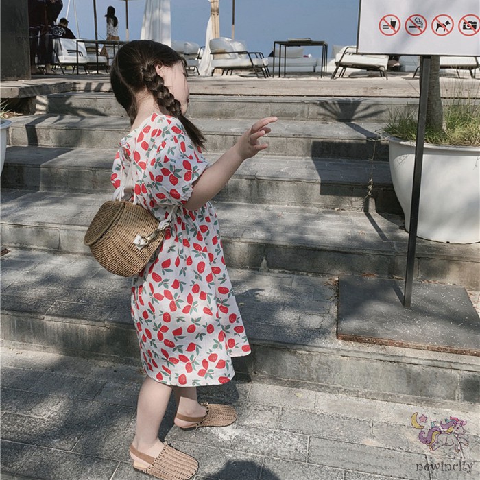 Đầm Bé Gái In Hình Quả Cherry
