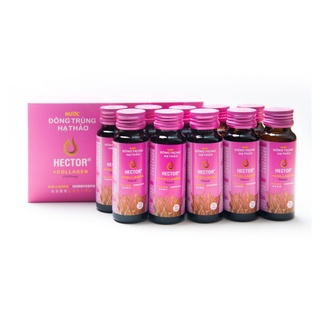 Nước Đông Trùng Hạ Thảo HECTOR kết hợp thêm COLLAGEN hỗ trợ cải thiện nội tiết tố và làn da – 1 hộp 10 chai x 50ml