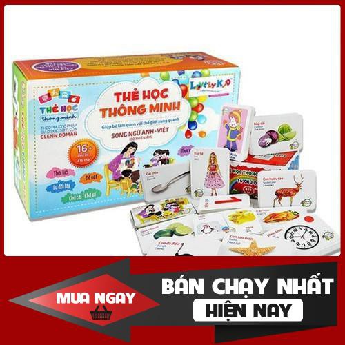 Bộ thẻ học thông minh 16 chủ đề (416 thẻ) phát triển kĩ năng IQ cho bé.