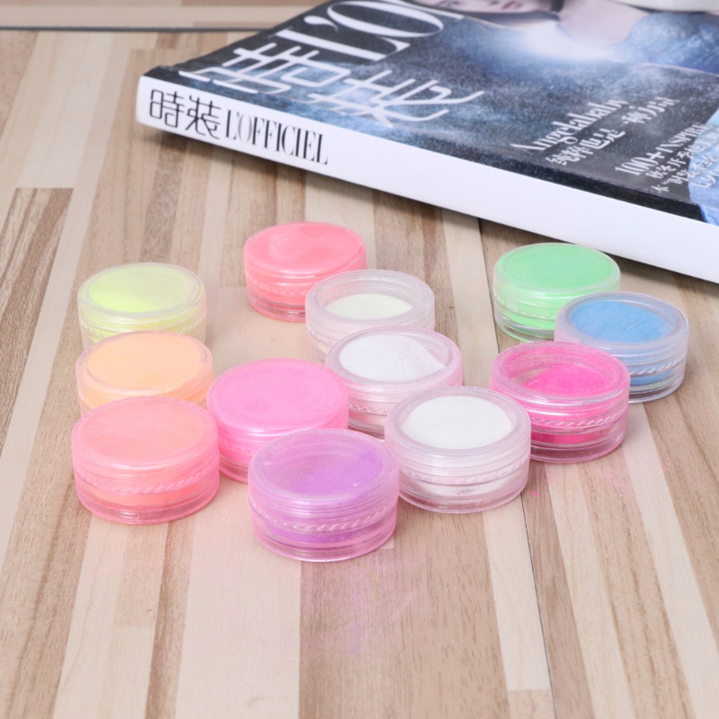 Bột Dạ Quang 12 Màu (0.35oz / 10g Per Pac) Trang Trí Thủ Công