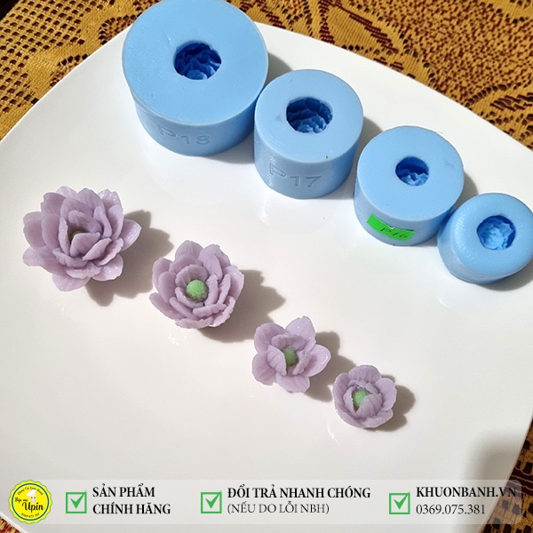 Combo 4 khuôn hoa trà thái p15,16,17,18 làm rau câu Bánh sinh nhật kẹo dẻo