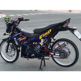 Tem rời dán xe satria fi xanh đen