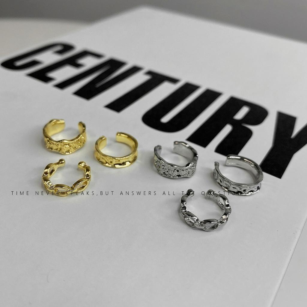 Bộ Ba Món Khuyên Tai Kẹp Không Xỏ Lỗ Phong Cách Hip Hop Thời Trang Hàn Quốc 19879