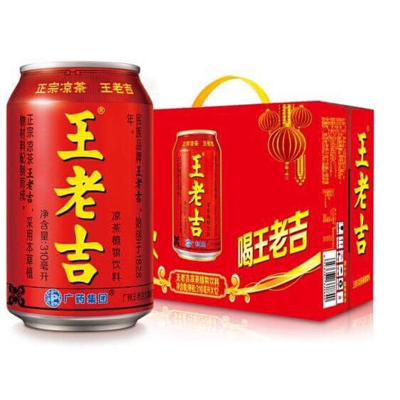 Thùng 24 lon nước sâm - trà thảo mộc Wanglaoji 310ml - Thanh nhiệt, tươi mát, bổ dưỡng