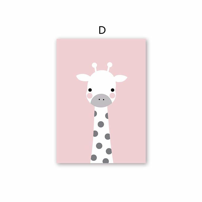 Tranh vải bạt treo tường in hình thỏ và ngôi sao hoạt hình dễ thương trang trí phòng cho bé