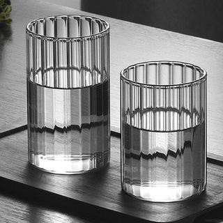 Ly Thủy Tinh Chịu Nhiệt Độ Cao Họa Tiết Kẻ Sọc Độc Đáo Tiện Dụng Kính