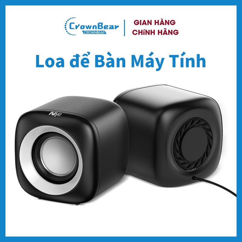 CrownBear Loa máy tính để bàn Loa máy tính mini Âm thanh nổi USB có dây được hỗ trợ cho PC / Máy tính xách tay / TV