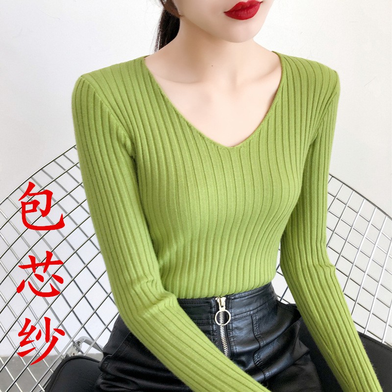 Áo len tăm cổ tim dài tay thanh lịch nhẹ nhàng - thu đông 2020 | BigBuy360 - bigbuy360.vn