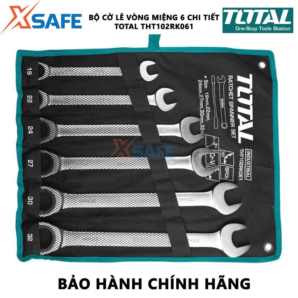 Bộ cờ lê vòng miệng 6 chi tiết TOTAL THT102RK061 | bộ cờ lê miệng vòng 2 chiều kích thước 19-32mm