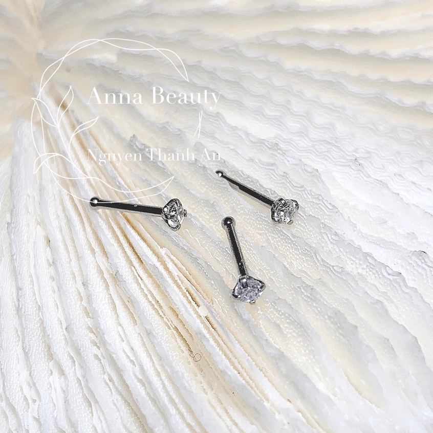1 Chiếc khuyên Mũi đá trắng thẳng JOLLY bằng thép y tế xỏ khuyên Piercing